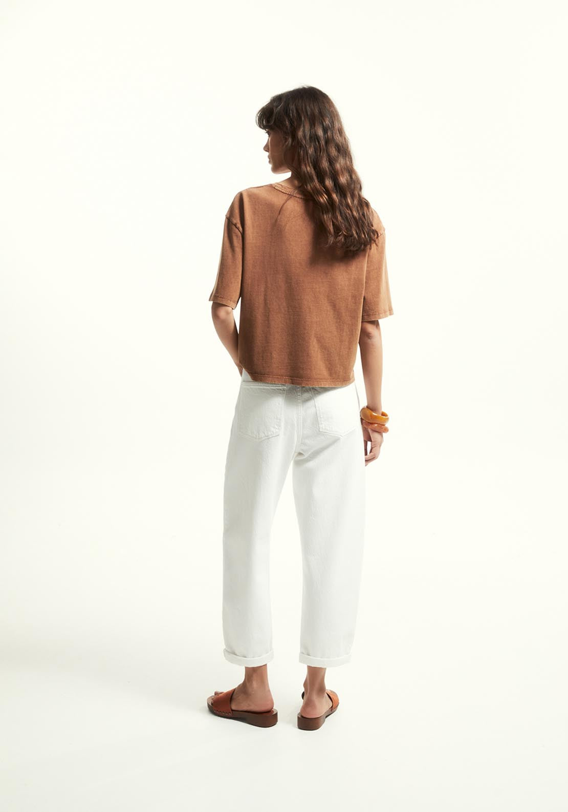 Metallic Appliqué T-Shirt - Orange