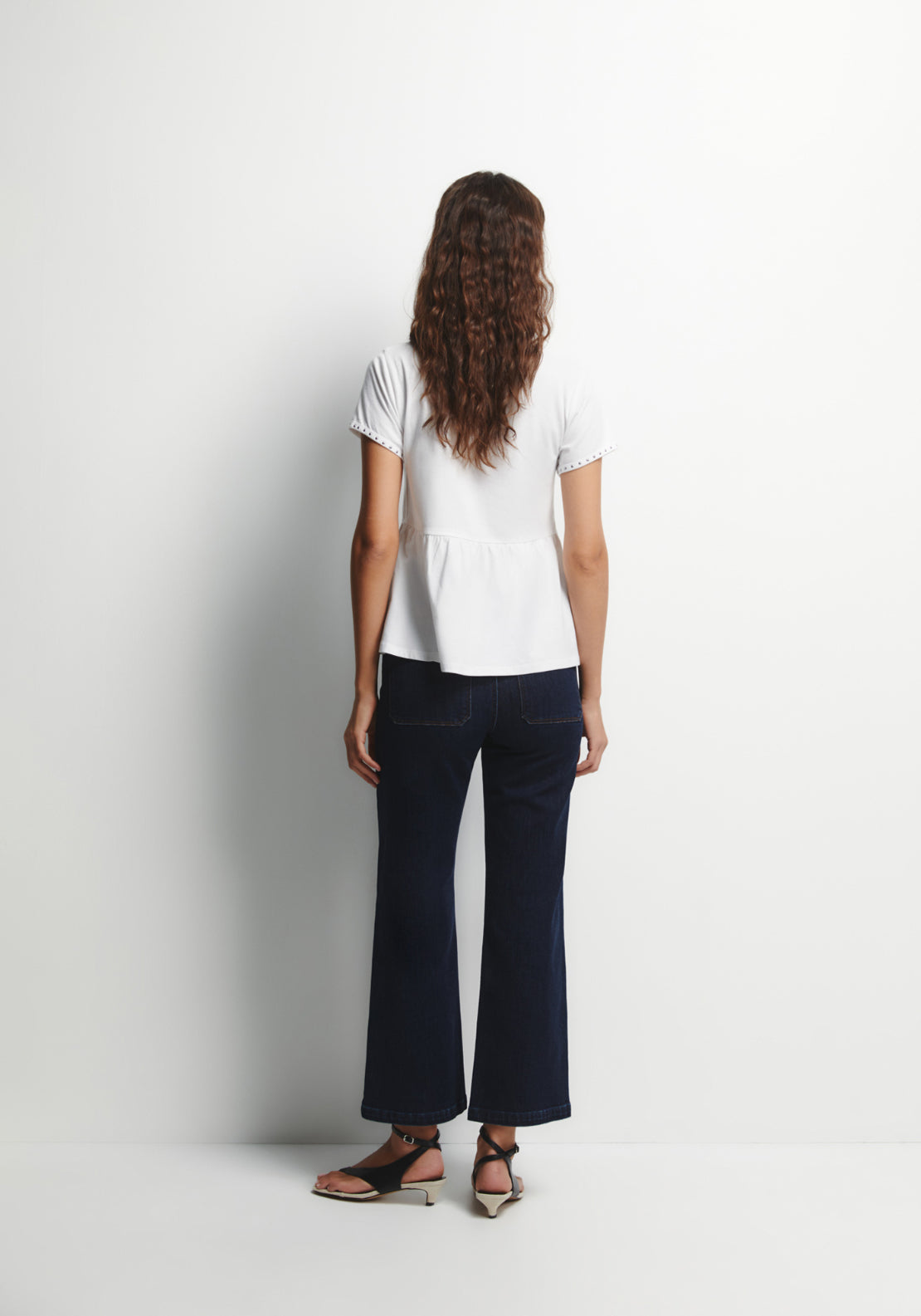 Sfera Stud Detail T-Shirt - White 7 Shaws Department Stores