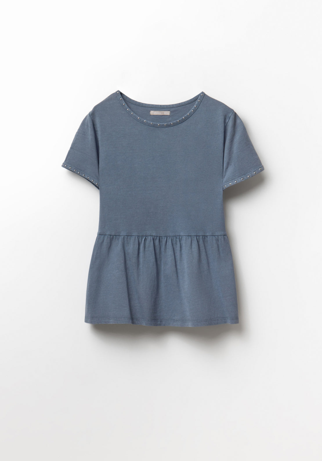 Sfera Stud Detail T-Shirt - Blue 10 Shaws Department Stores