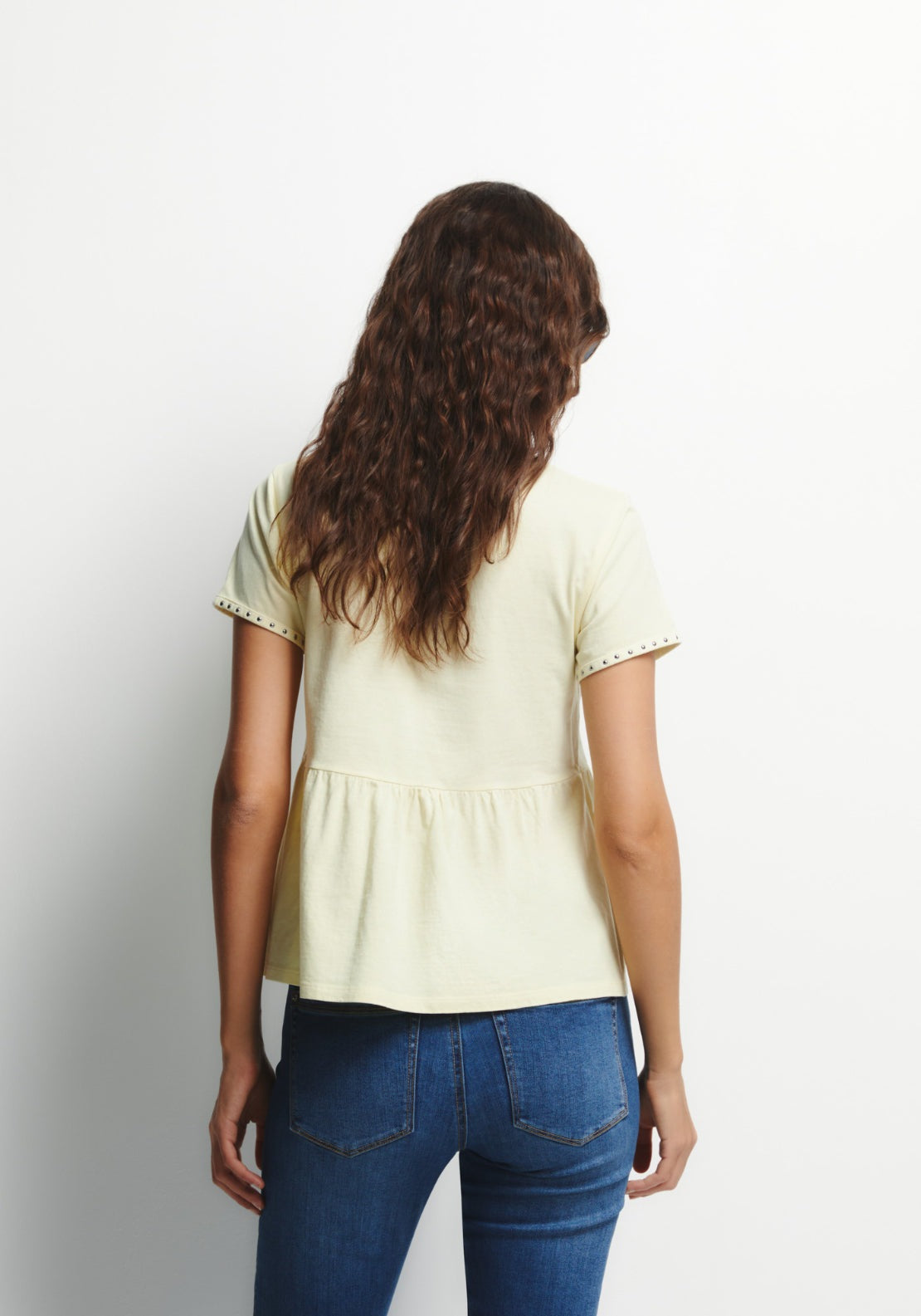 Stud Detail T-Shirt - Yellow
