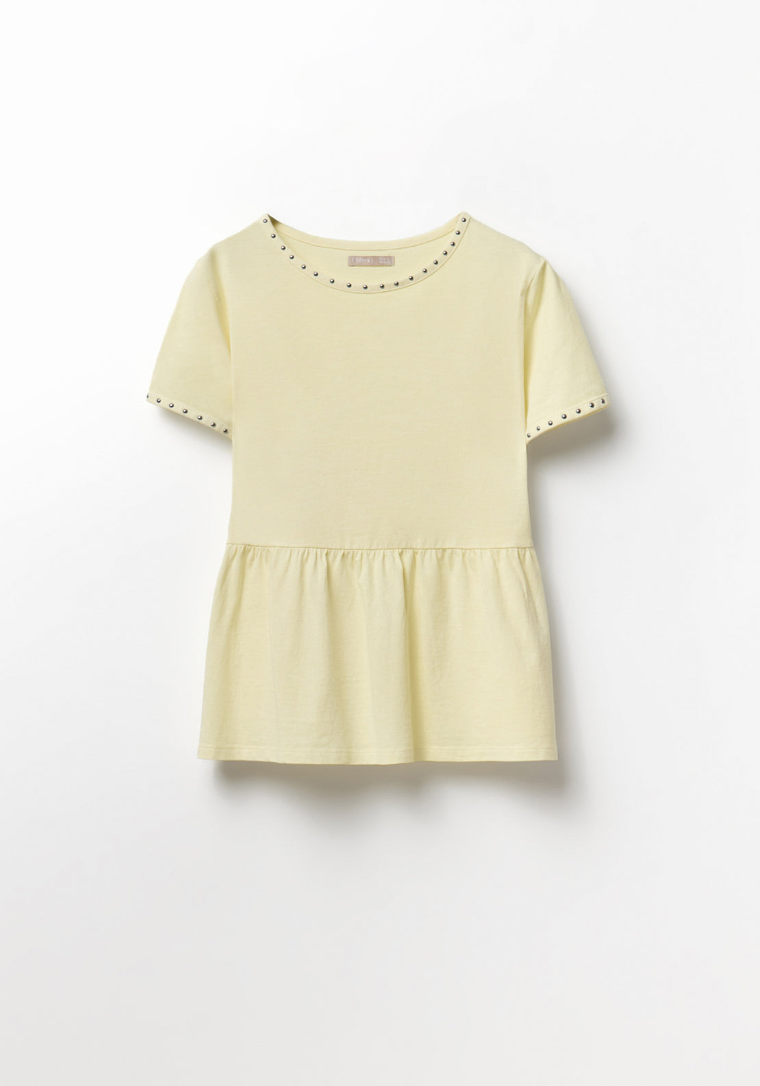 Stud Detail T-Shirt - Yellow