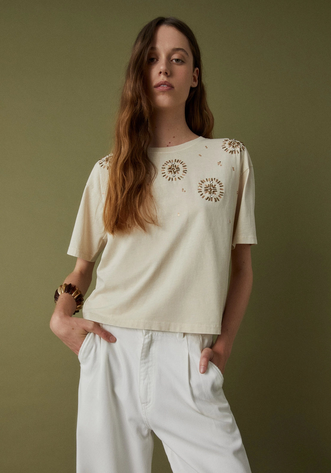 Sparkly Tee - Cream