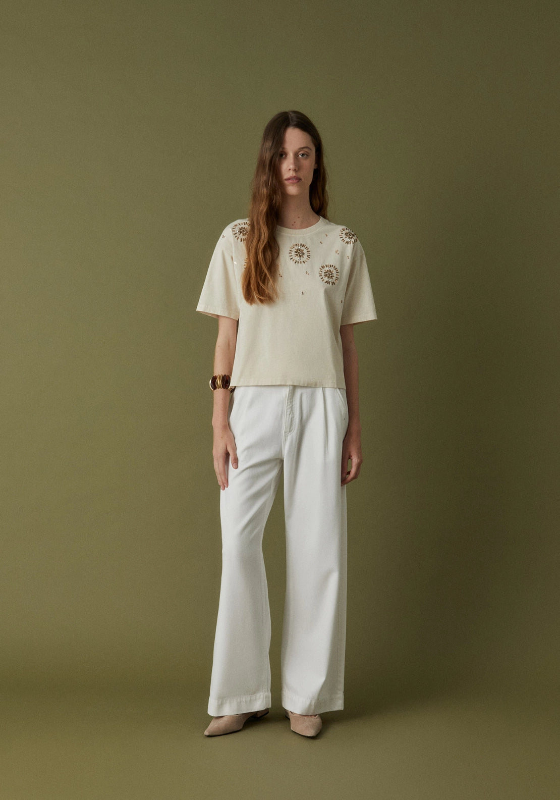 Sparkly Tee - Cream