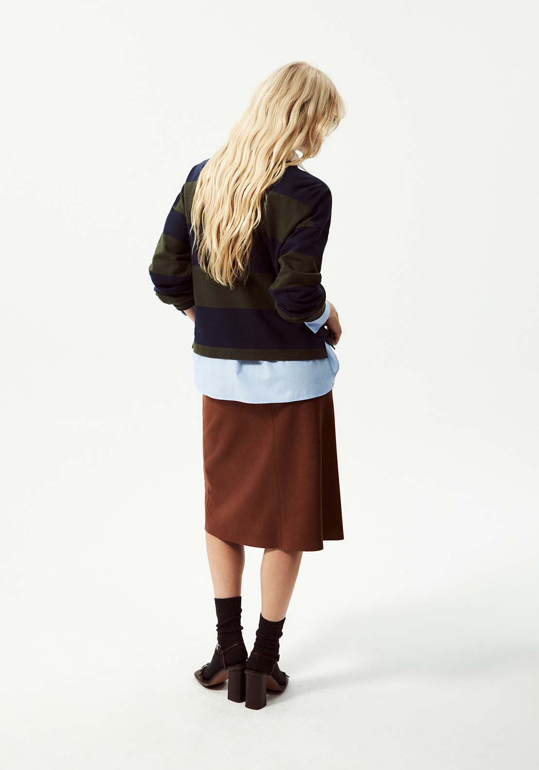 Polo Neck Sweatshirt - Blue