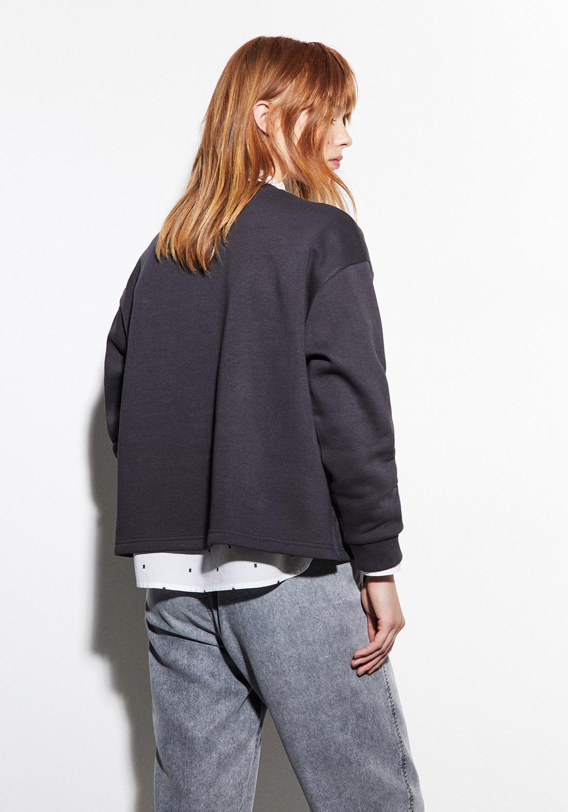Sfera Mixed-fabric appliqués sweatshirt - Lead 2 Shaws Department Stores