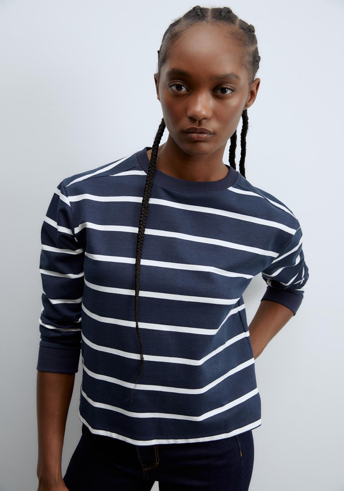 Sfera Basic sweatshirt - Navy 2 Shaws Department Stores