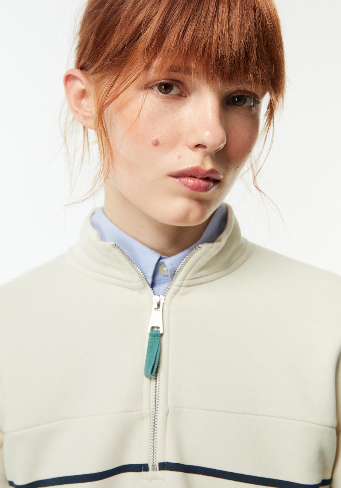 Sfera Zipped high-neck sweatshirt - Beige 4 Shaws Department Stores