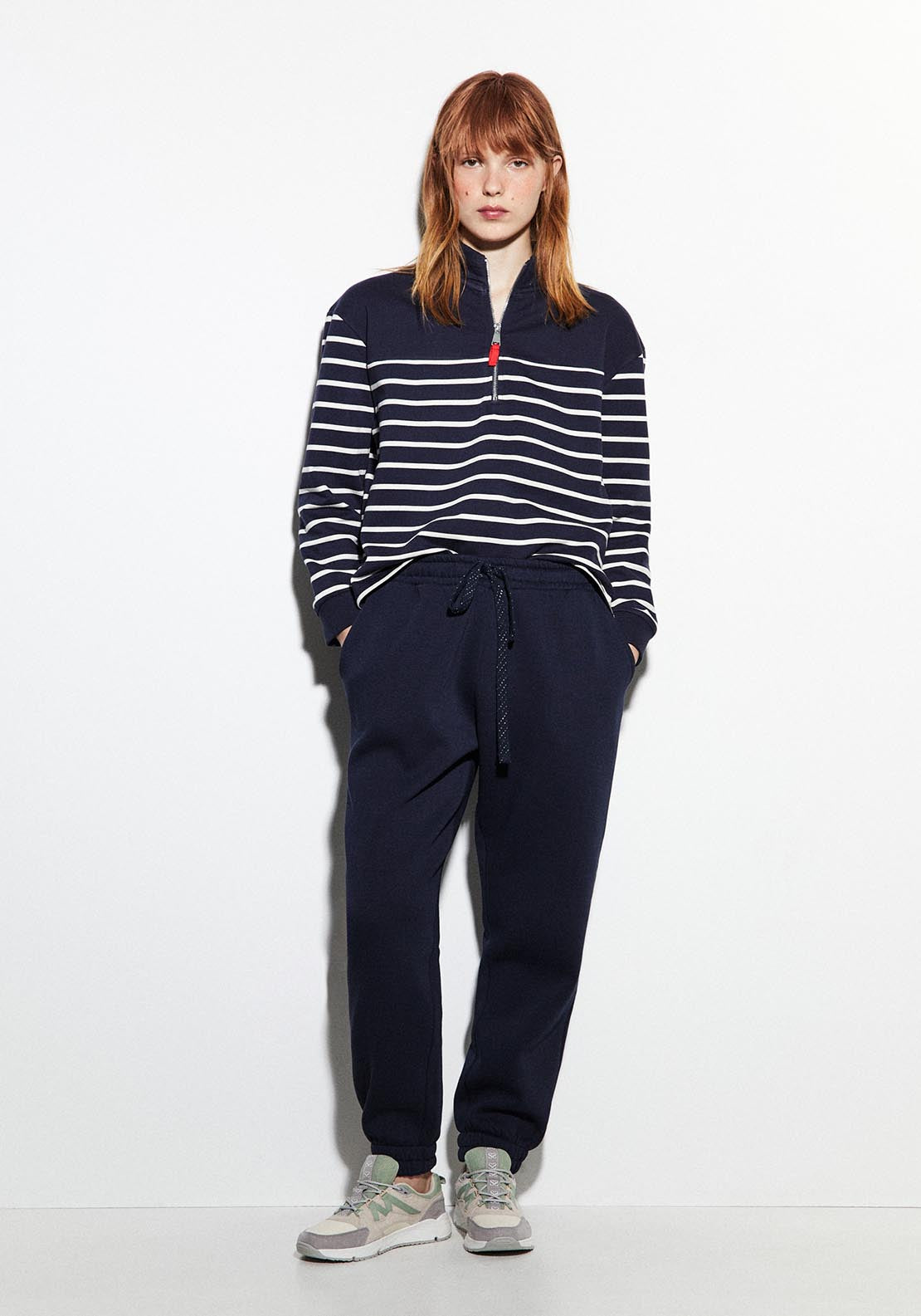 Sfera Zipped high-neck sweatshirt - Navy 2 Shaws Department Stores