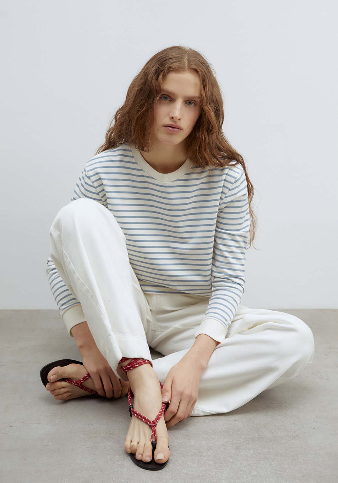 Sfera Basic printed sweatshirt - Print Blue 1 Shaws Department Stores