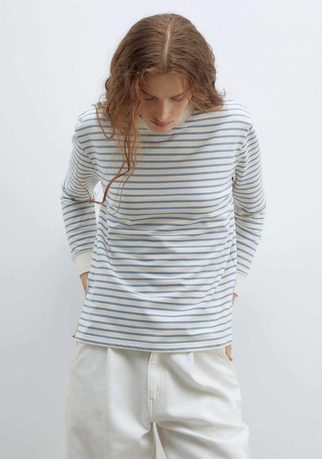 Sfera Basic printed sweatshirt - Print Blue 2 Shaws Department Stores