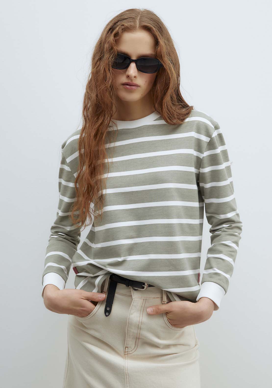Sfera Basic printed sweatshirt - Print Green 1 Shaws Department Stores
