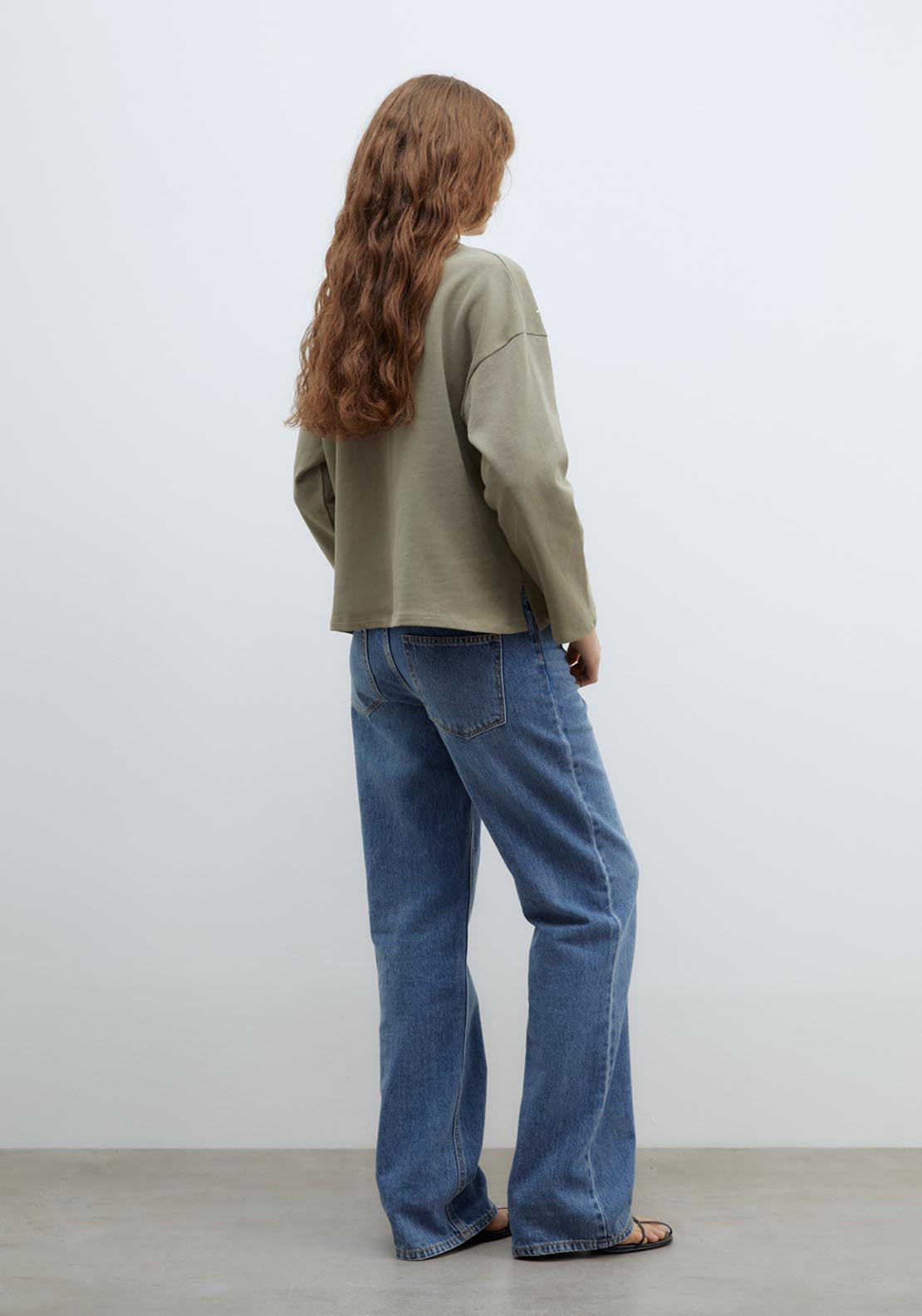 Sfera Diamanté faded-effect sweatshirt - Green 6 Shaws Department Stores