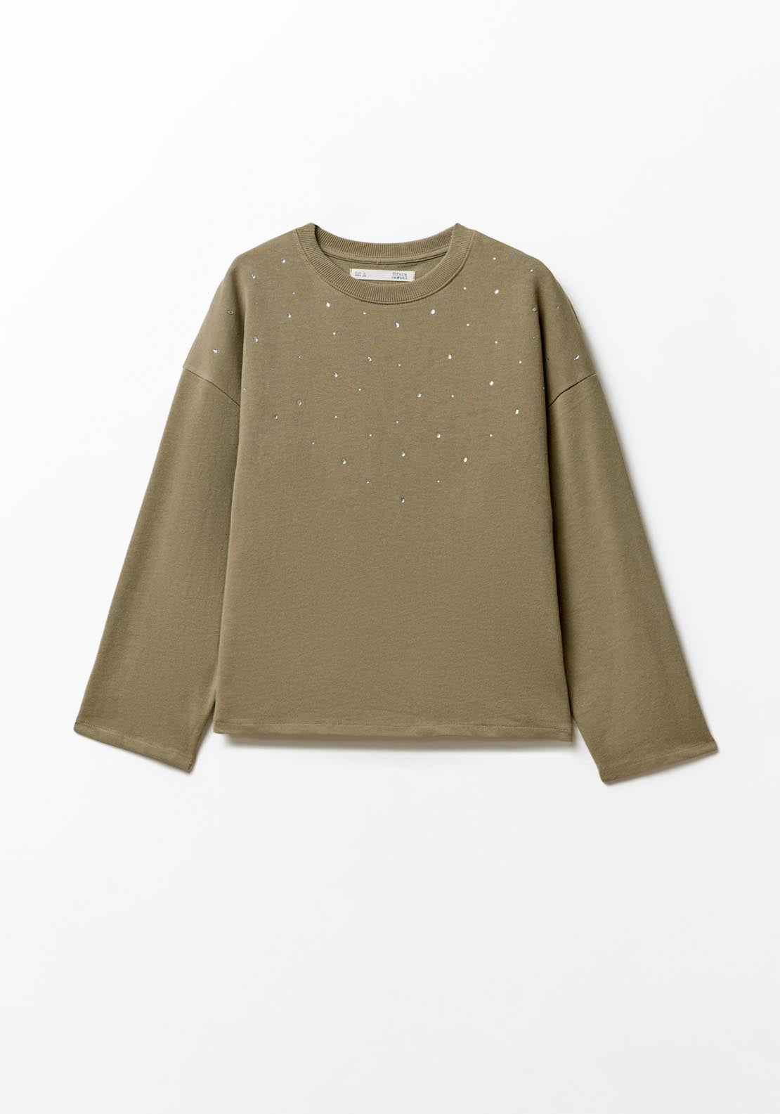 Sfera Diamanté faded-effect sweatshirt - Green 7 Shaws Department Stores