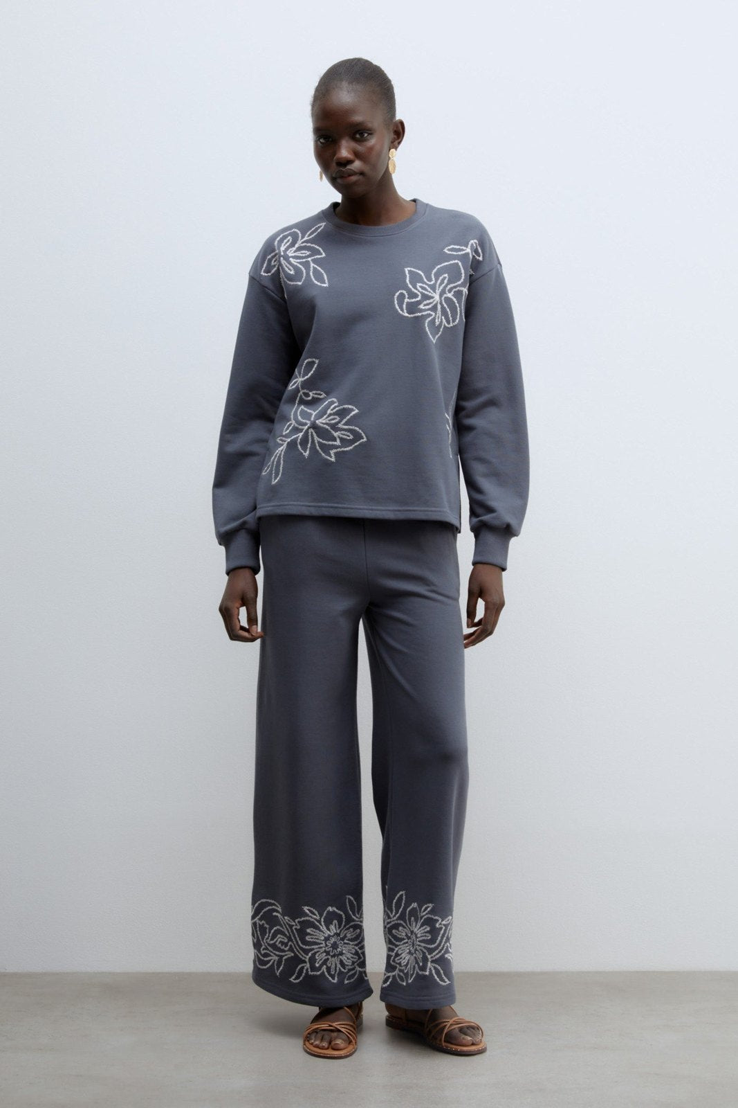 Sfera Embroidered sweatshirt set - Lead 1 Shaws Department Stores