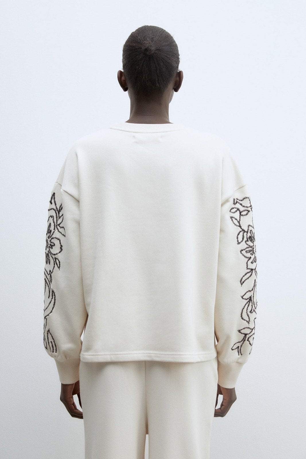Sfera Embroidered sweatshirt set - Beige 5 Shaws Department Stores