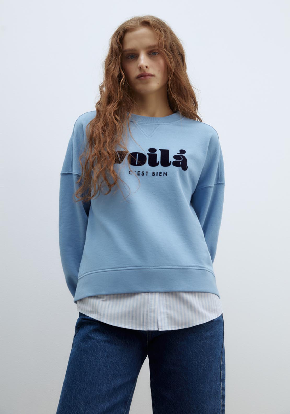 Sfera Printed sweatshirt - Blue 2 Shaws Department Stores