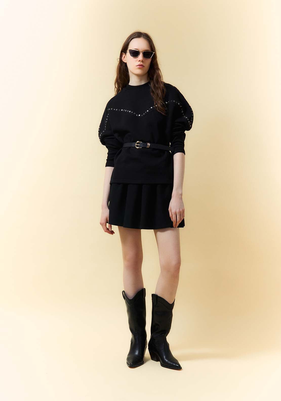 Stud Detail Sweatshirt - Black