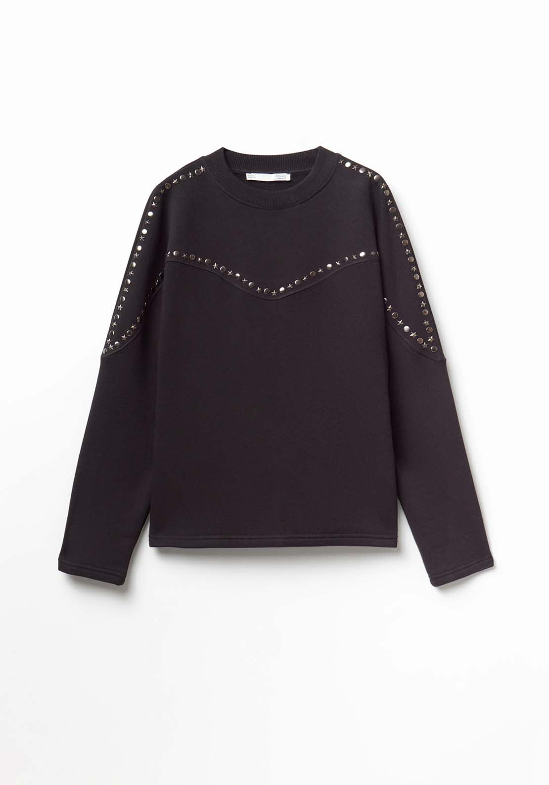 Stud Detail Sweatshirt - Black