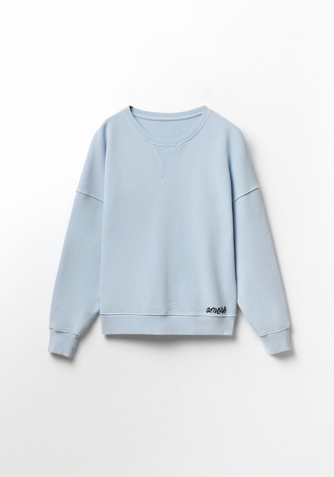 Faded Embroidered Sweatshirt - Blue