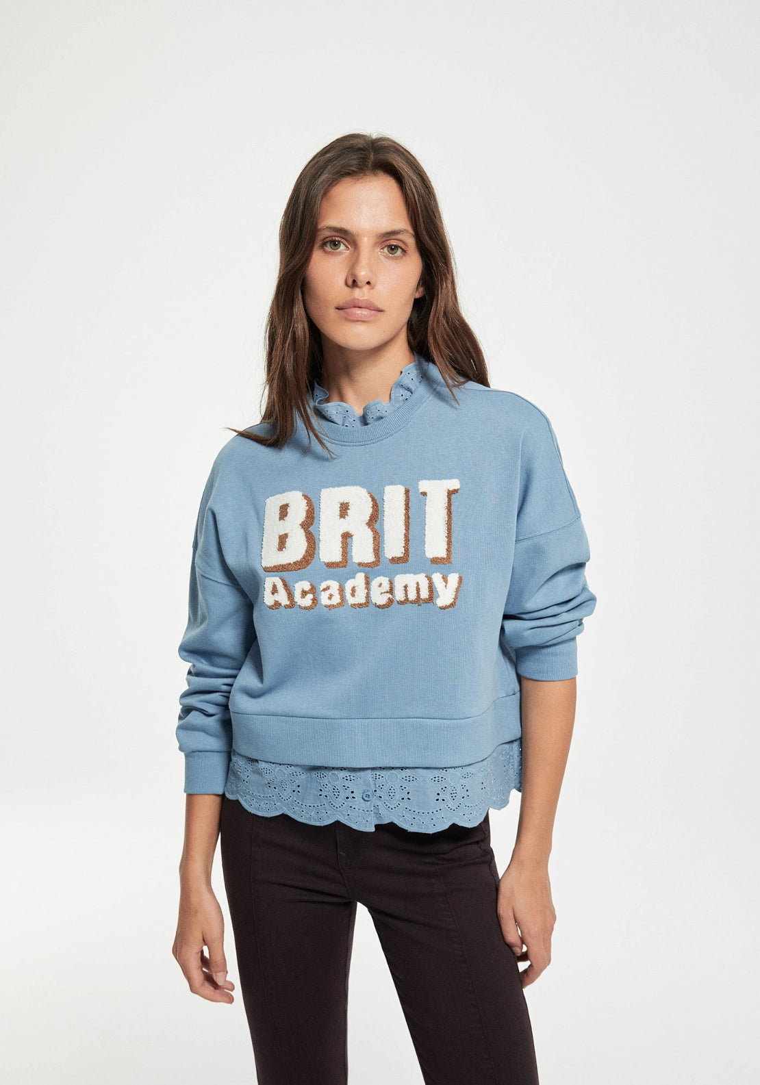 Bouclé Graphic Sweatshirt - Blue