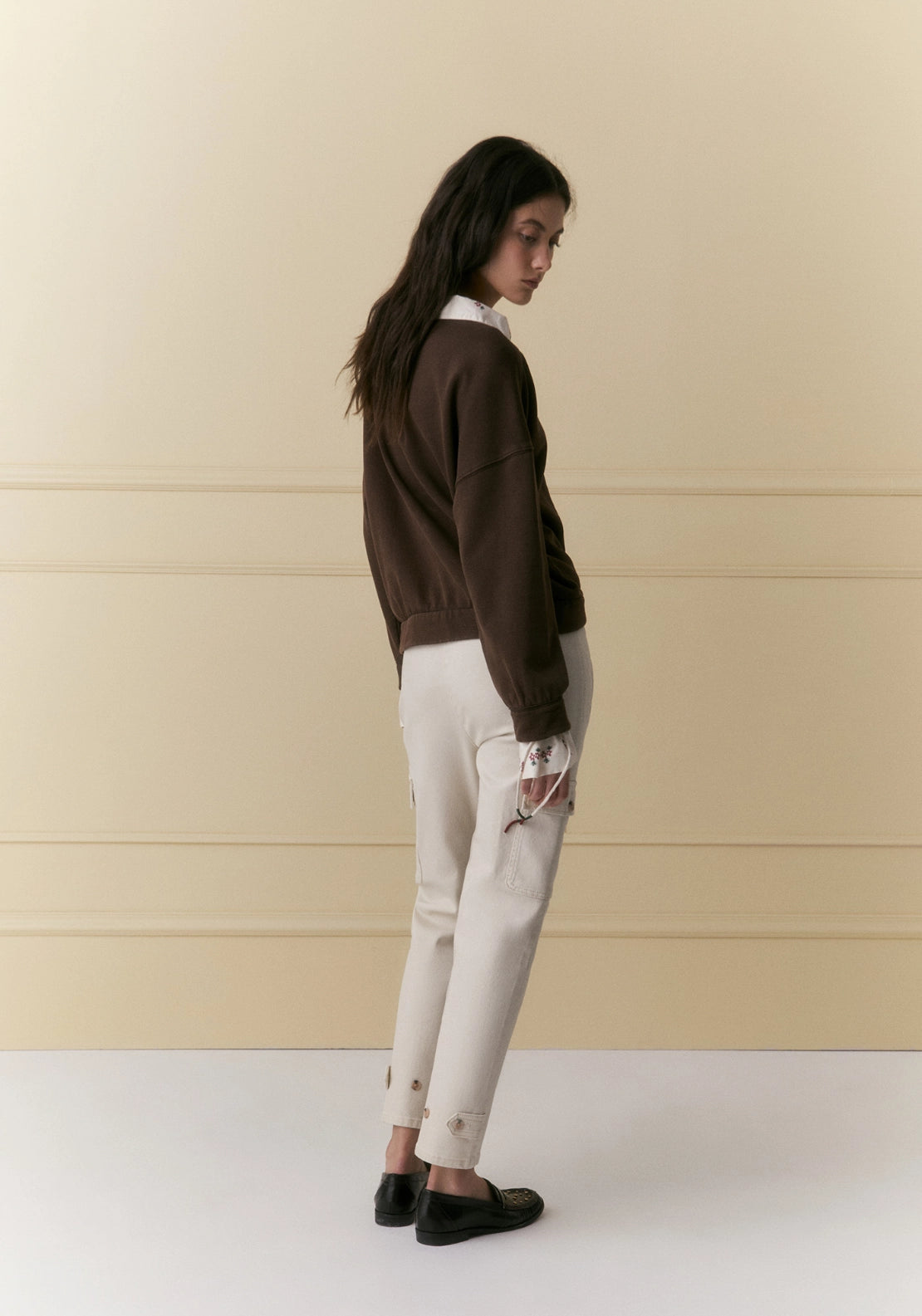 Floral Mix Sweatshirt - Brown