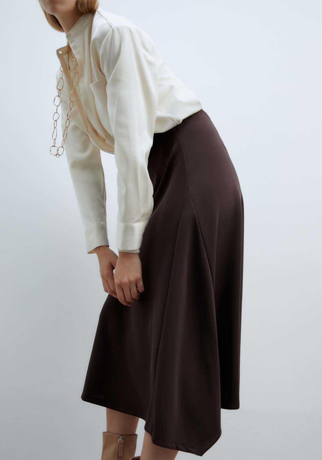 Sfera Circle Skirt - Brown 3 Shaws Department Stores