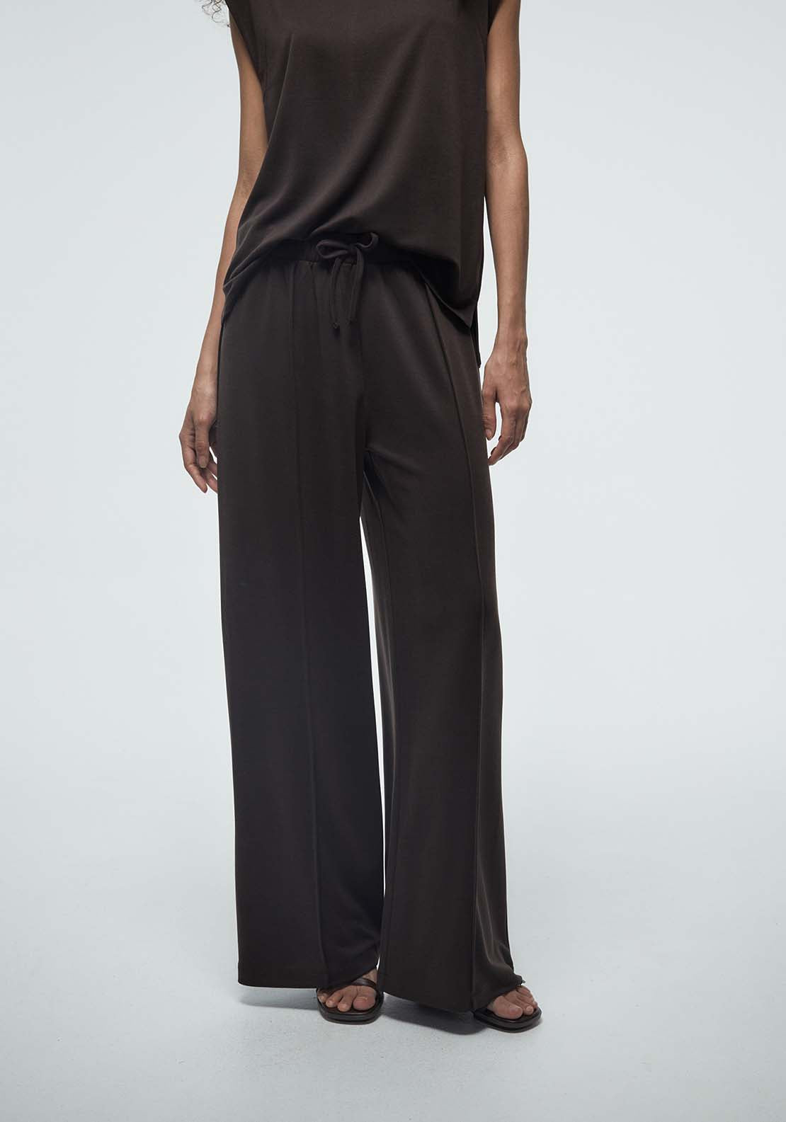 Loose Fit Trousers - Brown