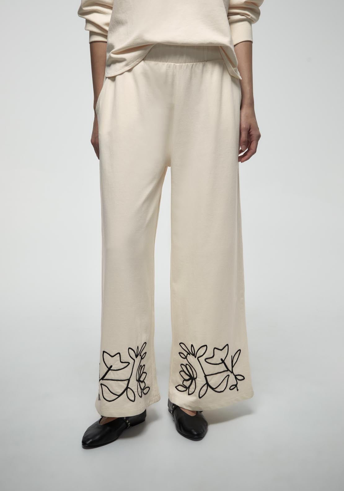 Sfera String Art Matching Trousers - Cream 1 Shaws Department Stores