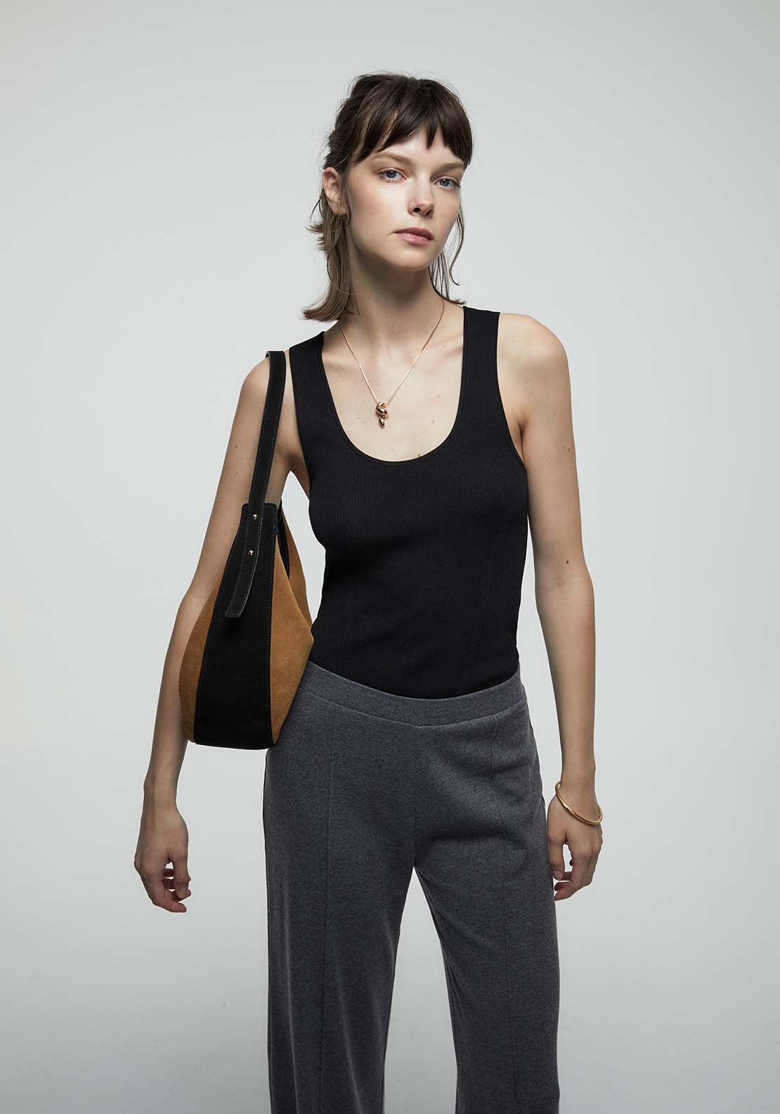 Seam Detail Trousers - Grey