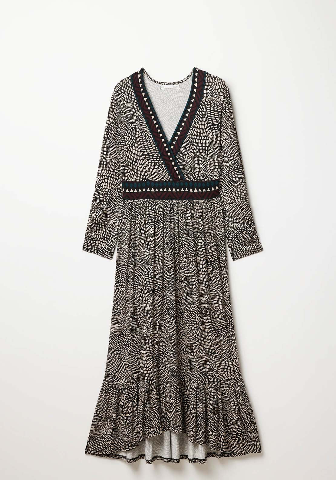 Sfera Viscose Dress With Trim - Black 6 Shaws Department Stores