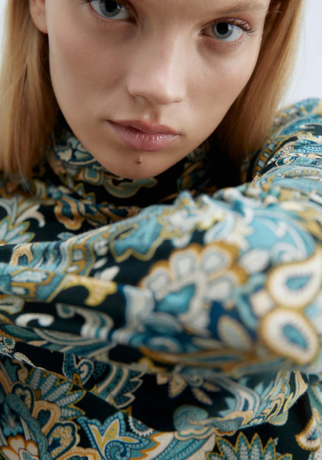 Sfera Funnel Neck Viscose Dress - Light Green 4 Shaws Department Stores