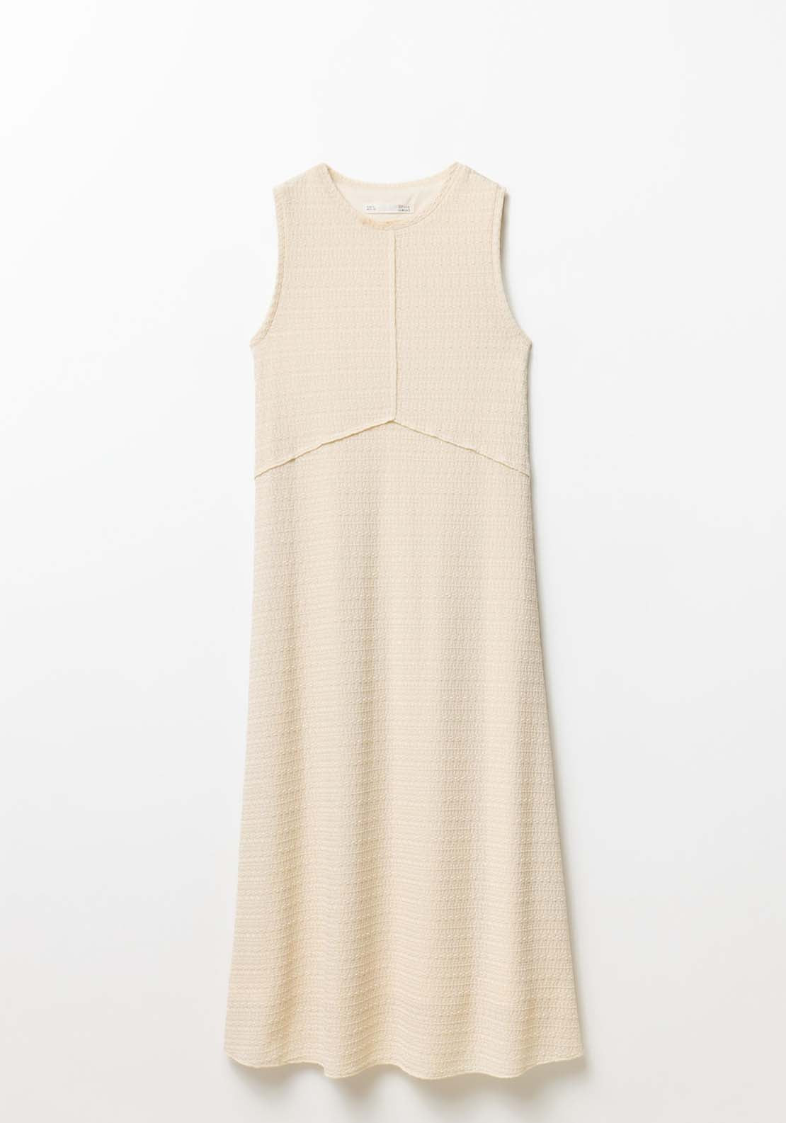 Loose Fit Textured Dress - White