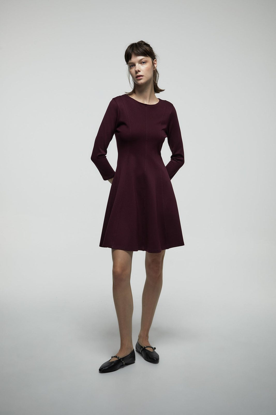 Sfera Short Flared Dress - Red 1 Shaws Department Stores