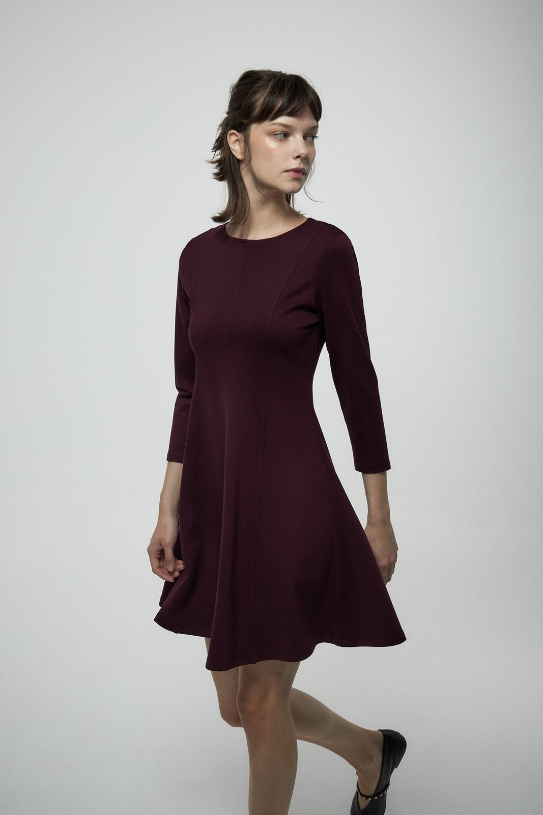 Sfera Short Flared Dress - Red 3 Shaws Department Stores