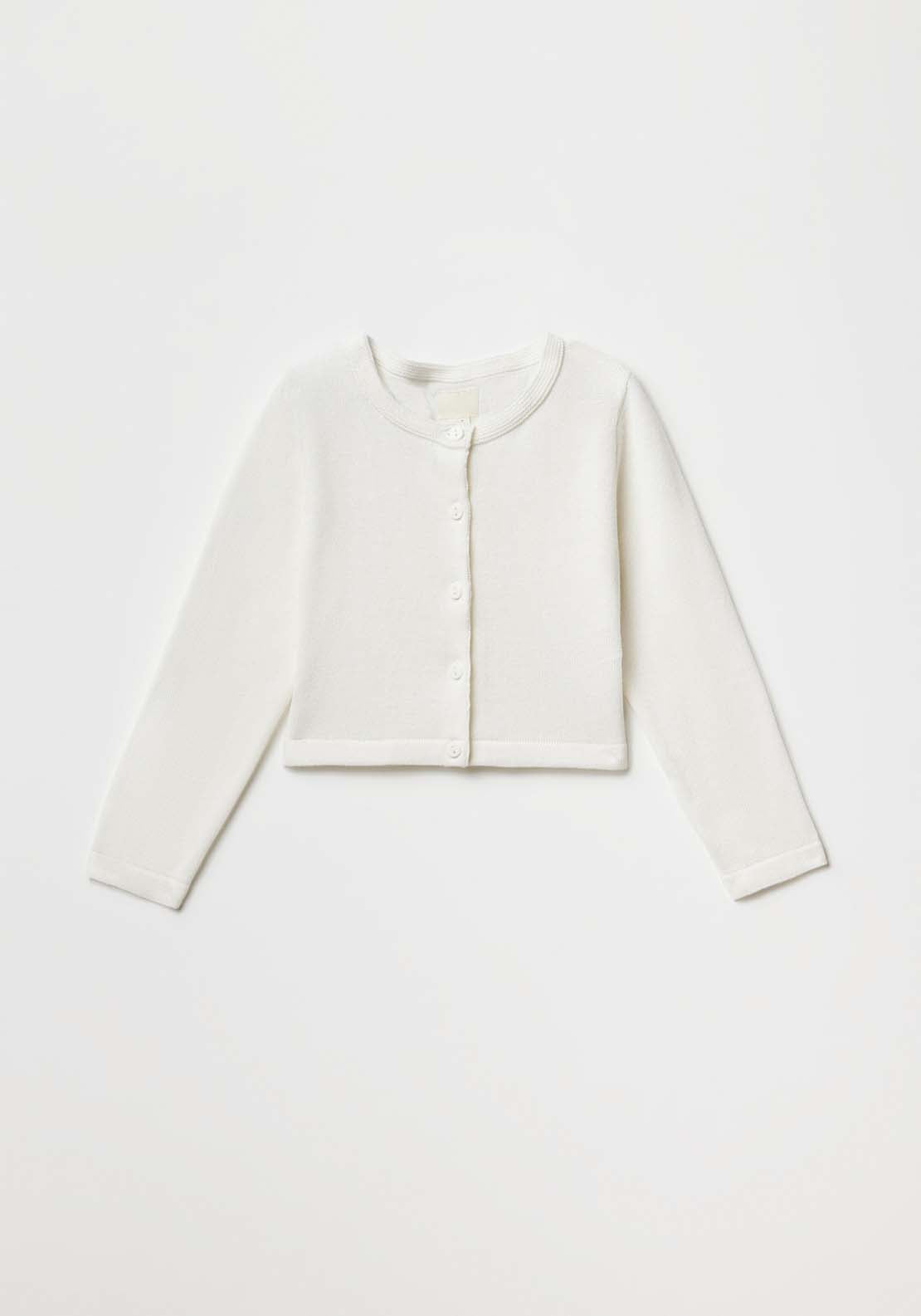 Sfera Girls Basic cardigan - White 1 Shaws Department Stores
