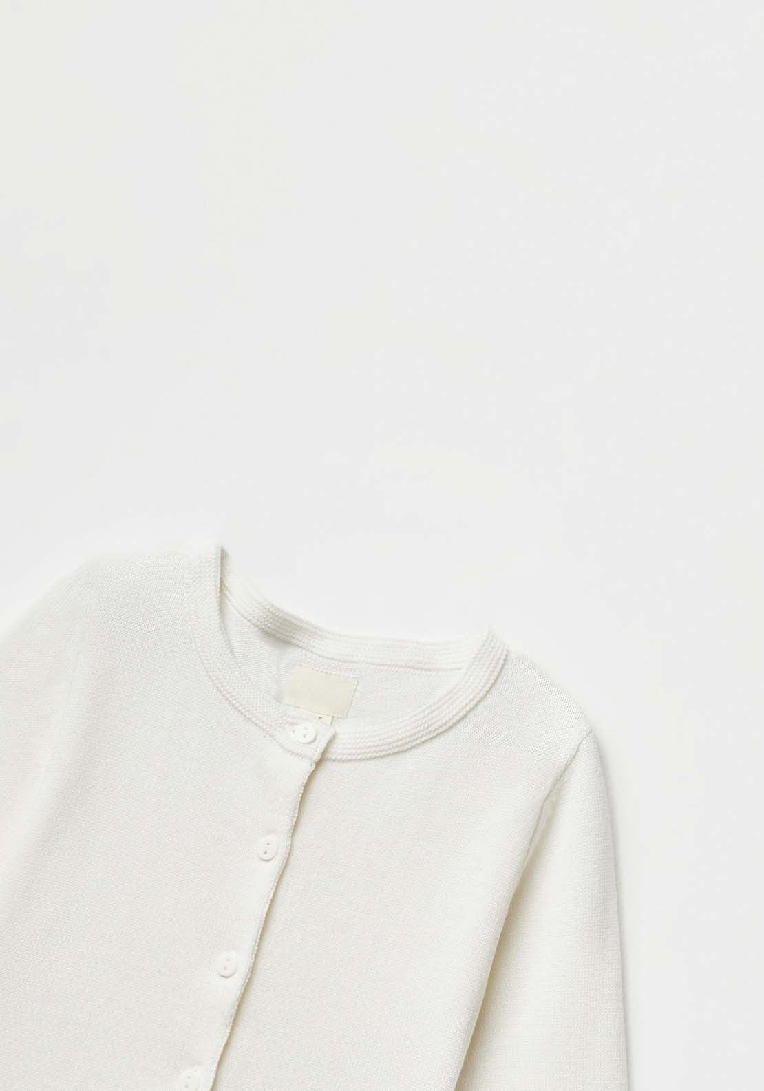 Sfera Girls Basic cardigan - White 3 Shaws Department Stores