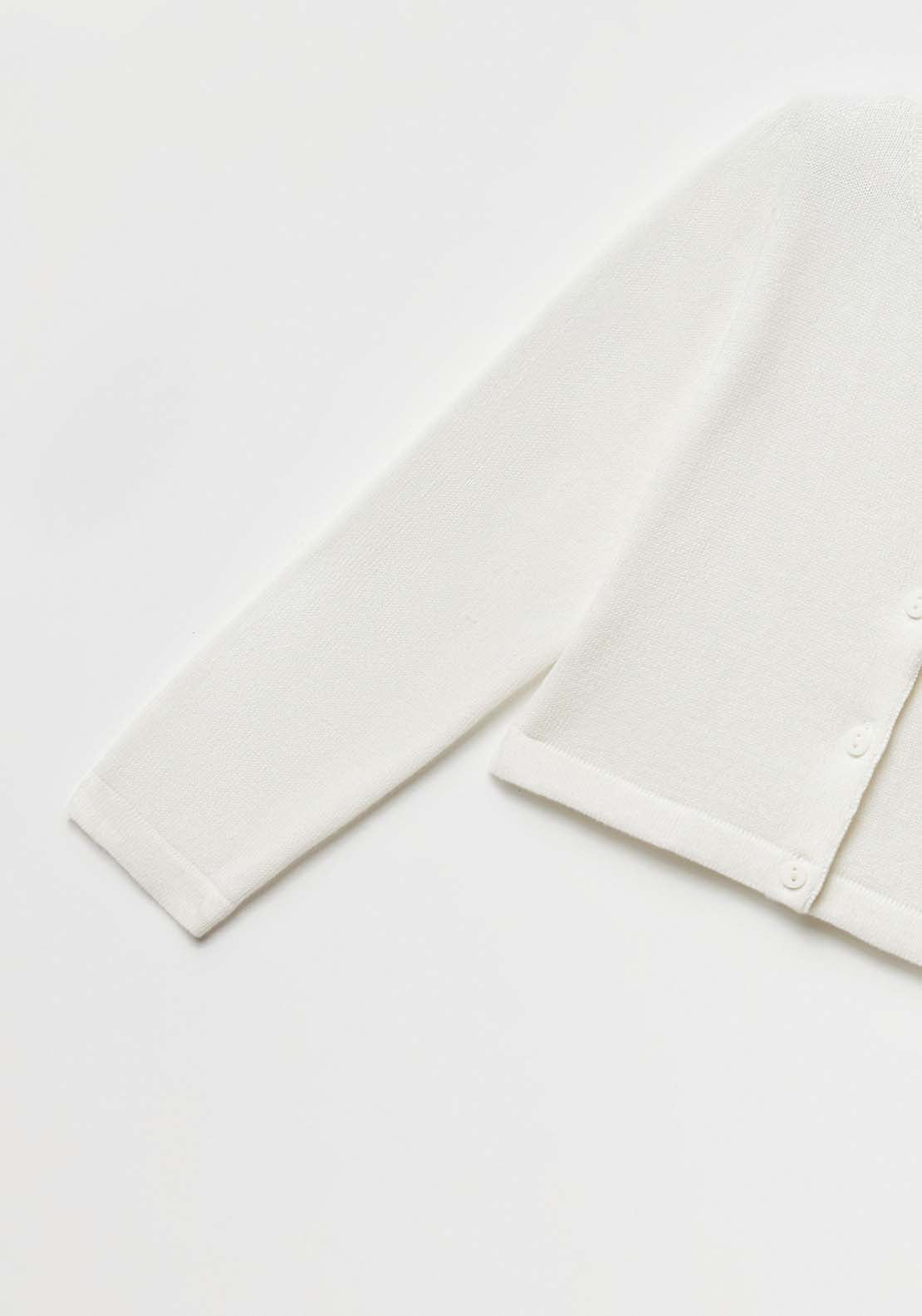 Sfera Girls Basic cardigan - White 2 Shaws Department Stores