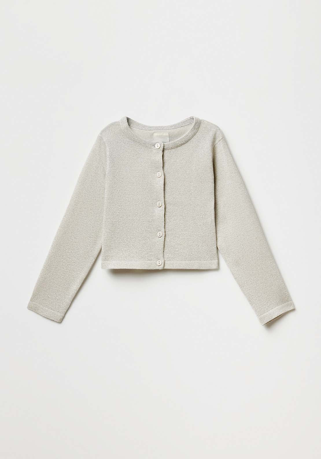 Sfera Girls Basic cardigan - Rhodium 1 Shaws Department Stores