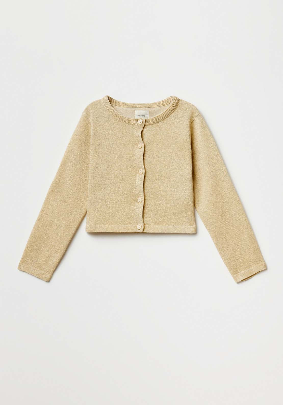 Sfera Girls Basic cardigan - Gold 1 Shaws Department Stores
