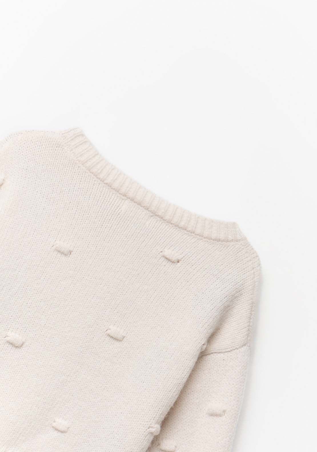 Embroidery Detail Cardigan - Cream