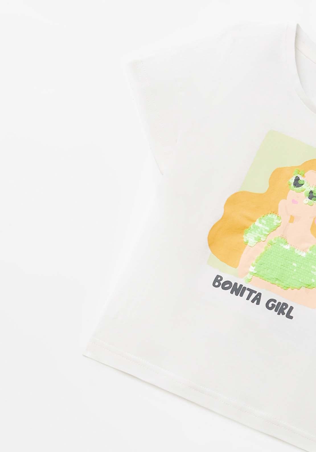 Sfera Pretty Girl Print T-Shirt - White 3 Shaws Department Stores