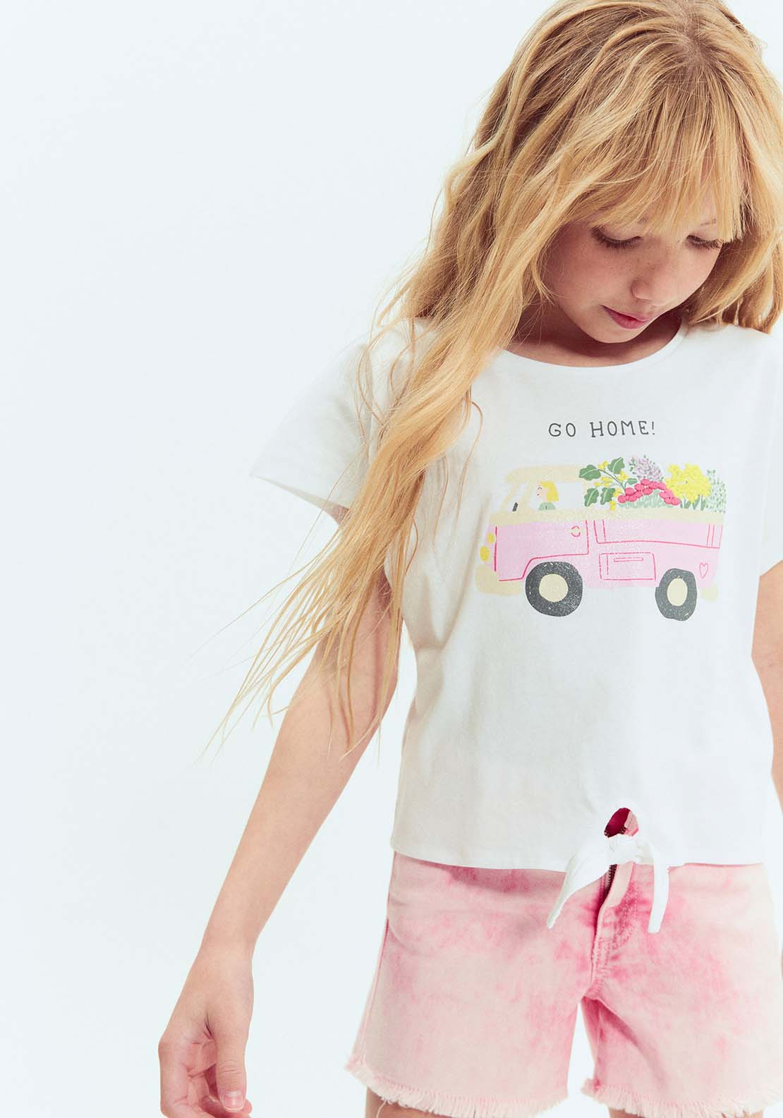 Sfera Flower Van Knot T-Shirt - White 3 Shaws Department Stores