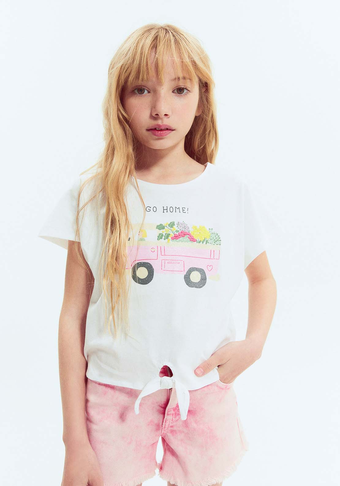 Sfera Flower Van Knot T-Shirt - White 2 Shaws Department Stores