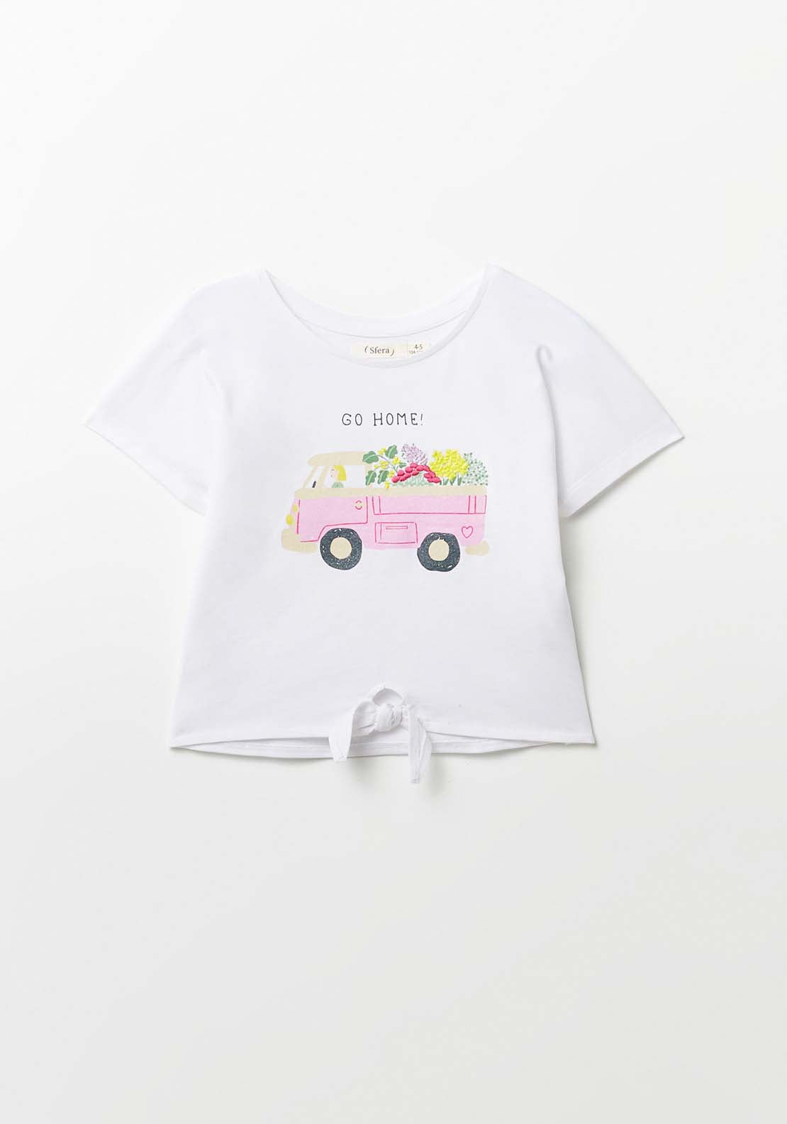 Sfera Flower Van Knot T-Shirt - White 1 Shaws Department Stores