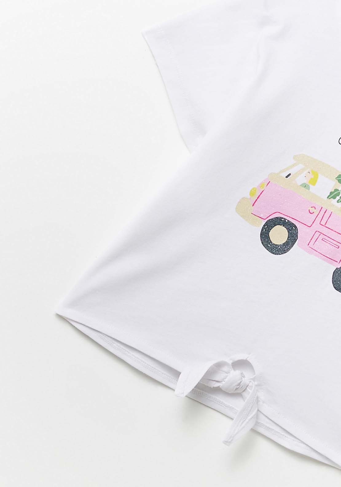 Sfera Flower Van Knot T-Shirt - White 4 Shaws Department Stores