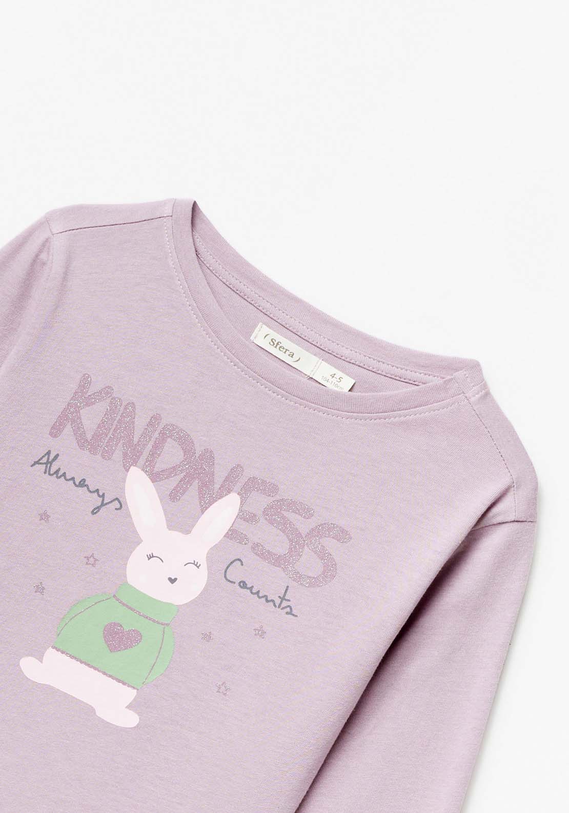 Sfera Long Sleeve Bunny Tshirt - Purple Light 2 Shaws Department Stores