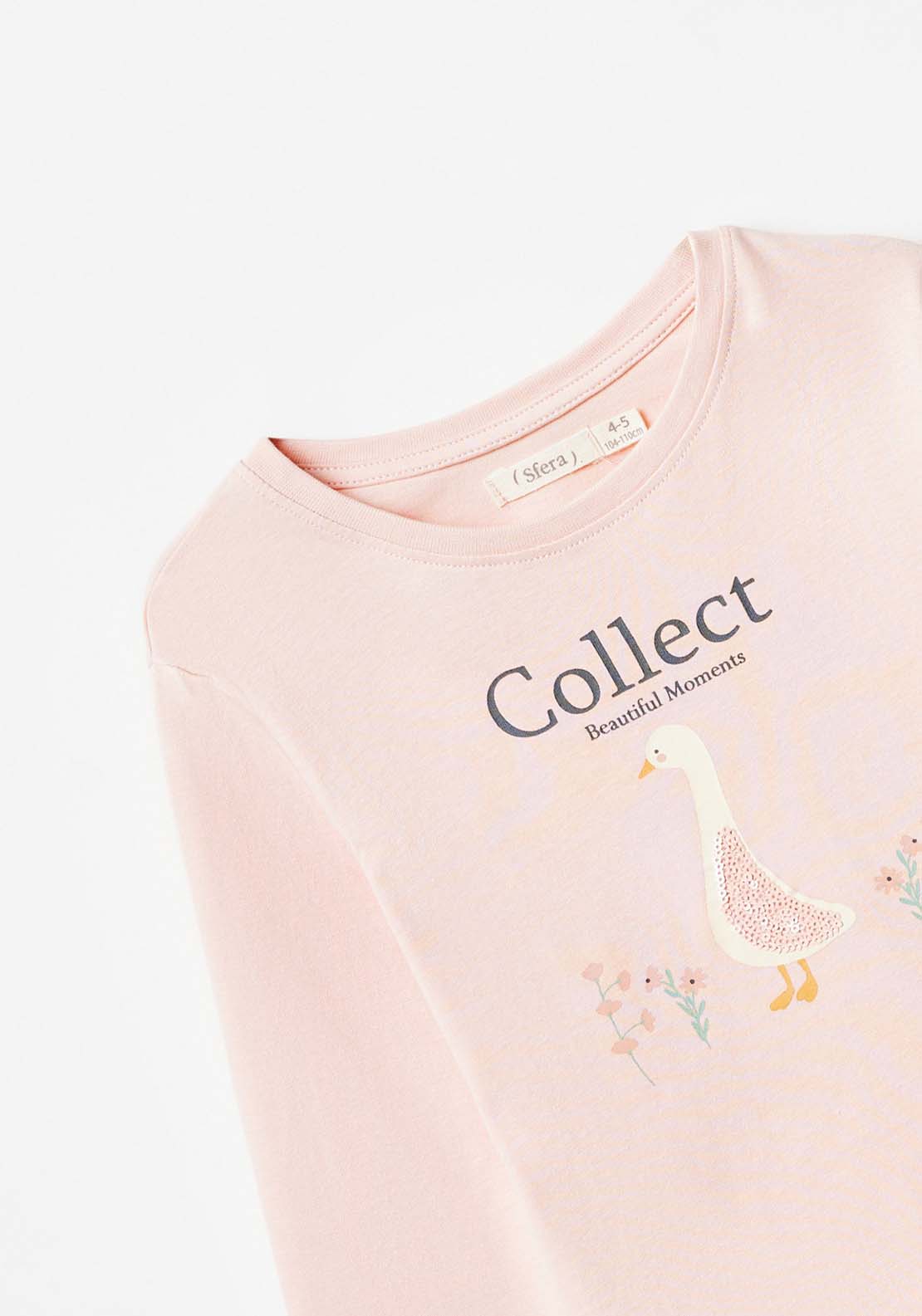 Sfera Long Sleeve Duck Tshirt - Pink Light 2 Shaws Department Stores