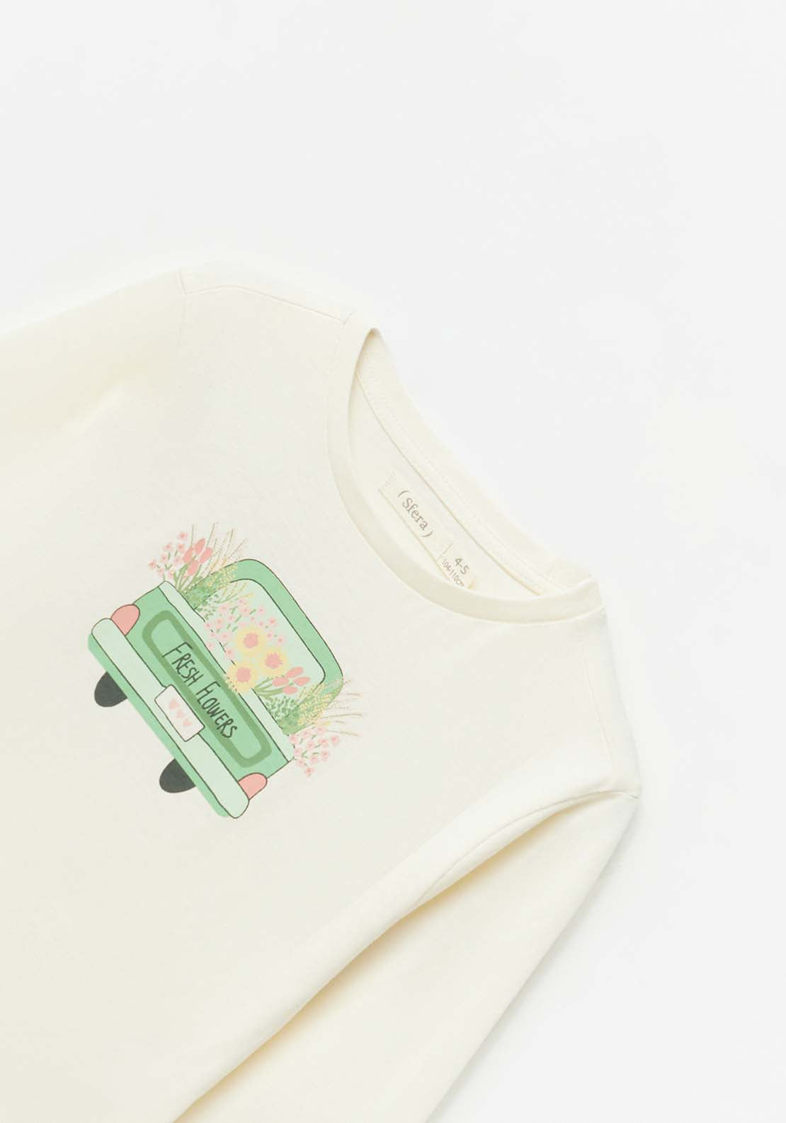 Sfera Girls Long-sleeved T-shirt - Ecru 3 Shaws Department Stores