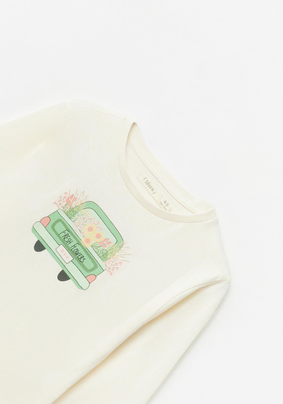 Sfera Long Sleeve Car Print T-Shirt - Ecru 3 Shaws Department Stores