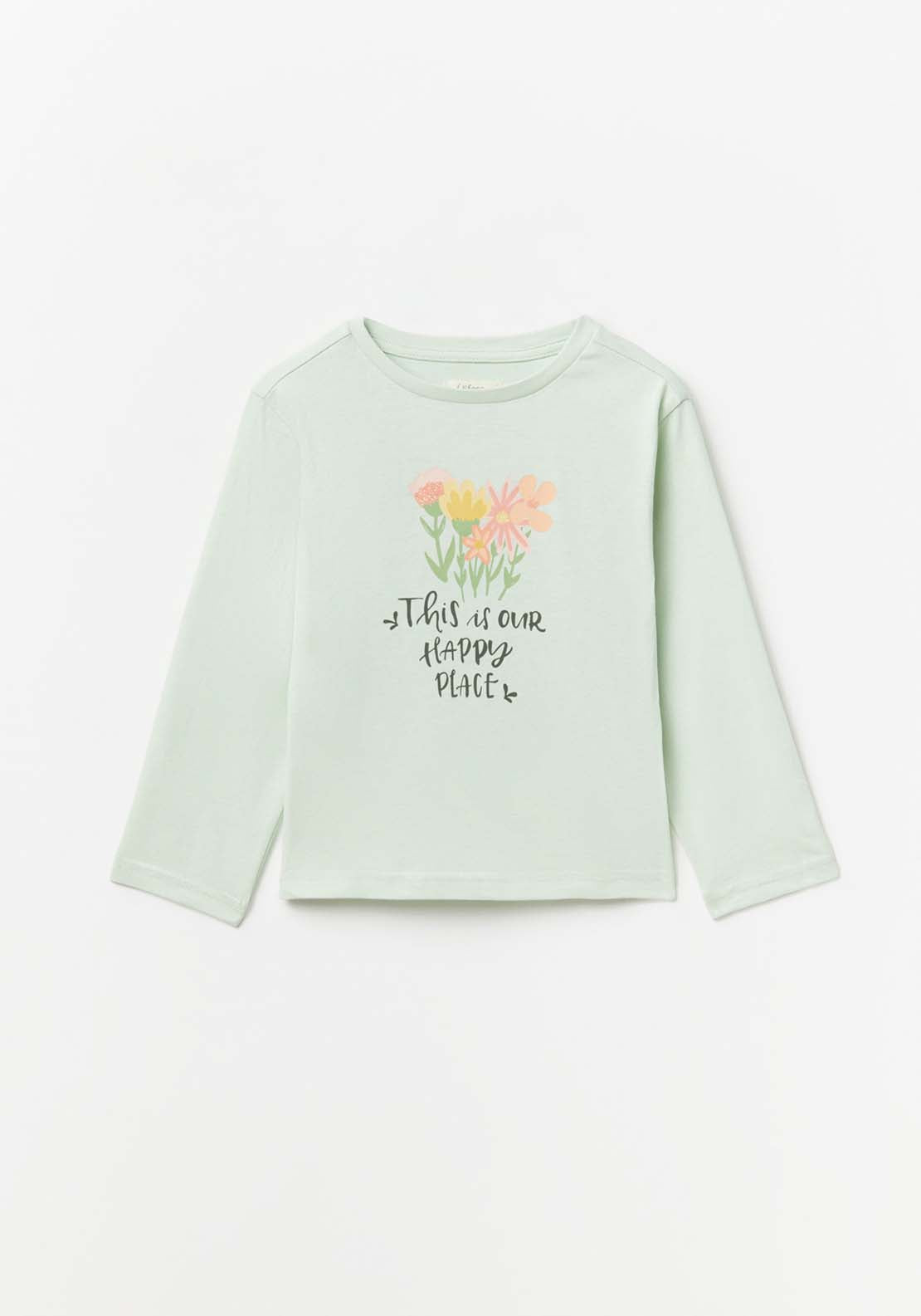 Sfera Girls Long-sleeved T-shirt - Green Light 1 Shaws Department Stores